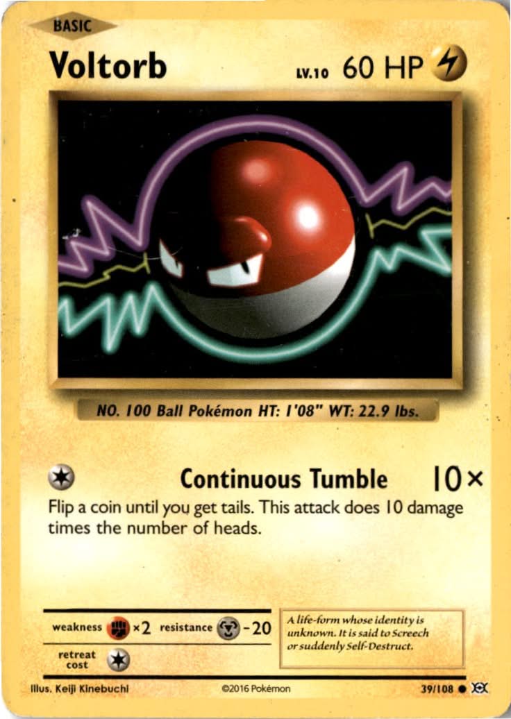 Voltorb #39/108 - Evolutions - Pokemon - Common - Moderately Played