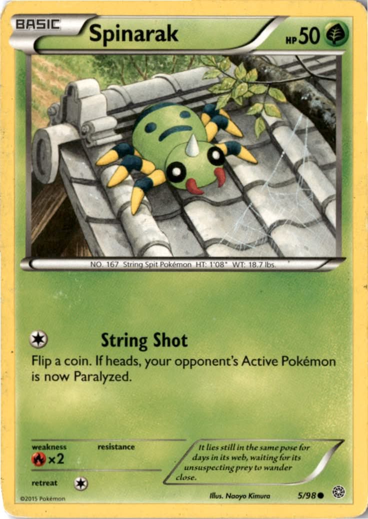 Spinarak #5/98 - Ancient Origins - Pokemon - Common - Moderately Played