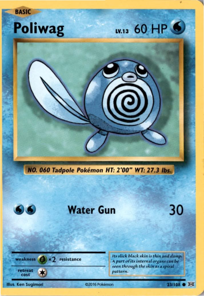 Poliwag #23/108 - Evolutions - Pokemon - Common - Lightly Played