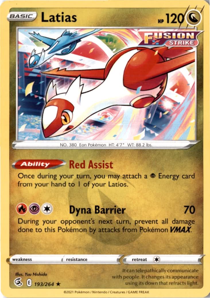 Latias #193/264 - Fusion Strike - Pokemon - Rare - Near Mint