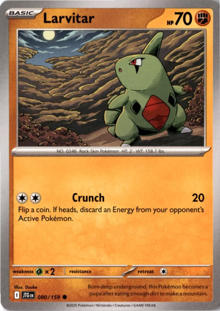 Larvitar #080/159 - Journey Together - Pokemon - Common - Near Mint