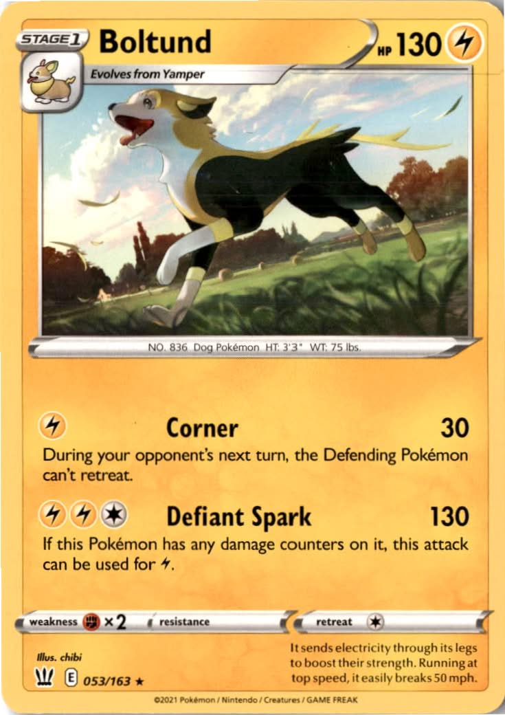Boltund #53/163 - Battle Styles - Pokemon - Rare - Near Mint