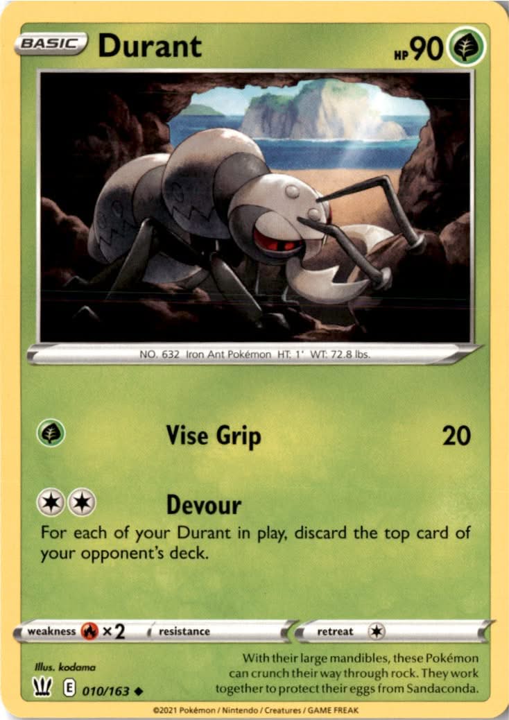 Durant #10/163 - Battle Styles - Pokemon - Uncommon - Near Mint