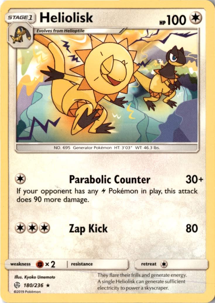 Heliolisk #180/236 - Cosmic Eclipse - Pokemon - Rare - Near Mint
