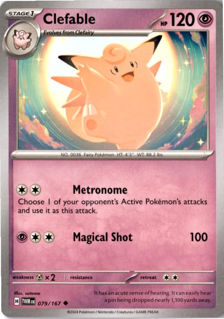 Clefable #079/167 - Twilight Masquerade - Pokemon - Uncommon - Near Mint