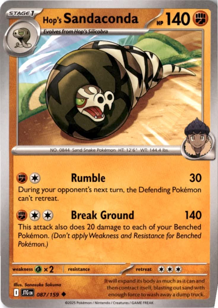 Hop's Sandaconda #087/159 - Journey Together - Pokemon - Uncommon - Near Mint