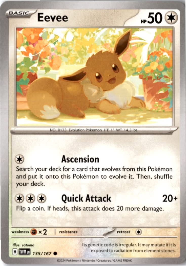 Eevee #135/167 - Twilight Masquerade - Pokemon - Common - Near Mint