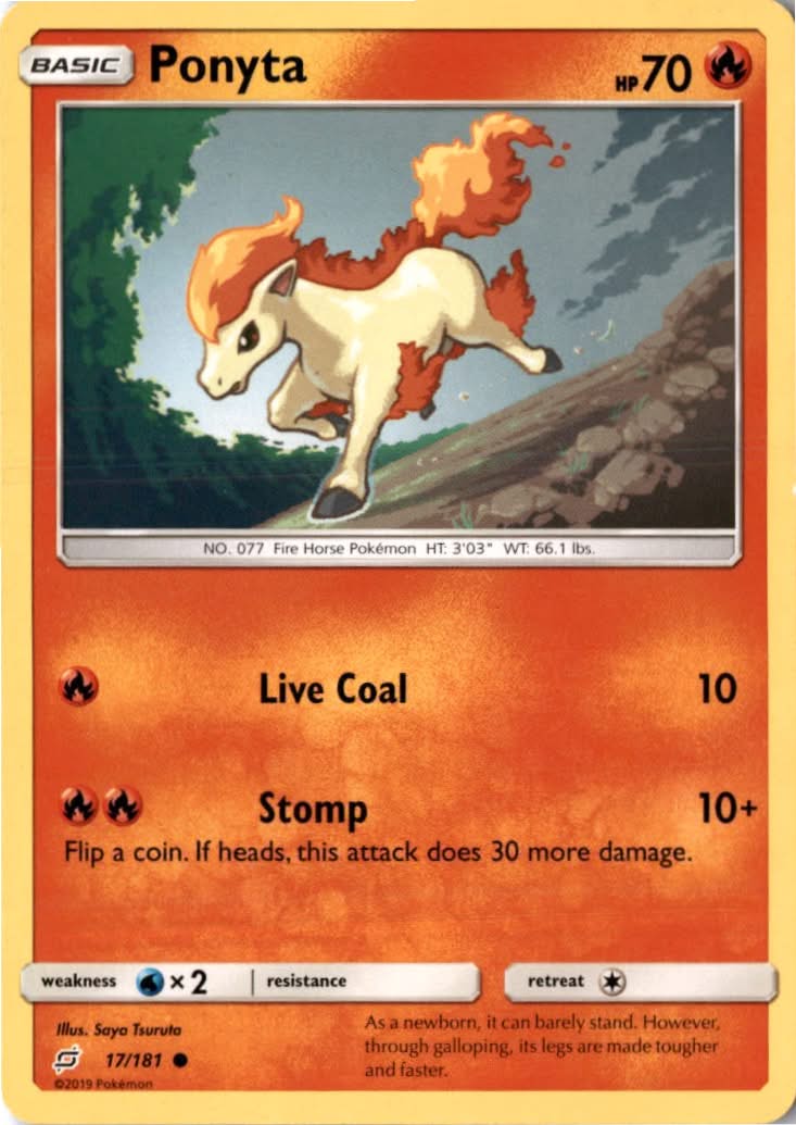 Ponyta #17/181 - Team Up - Pokemon - Common - Lightly Played