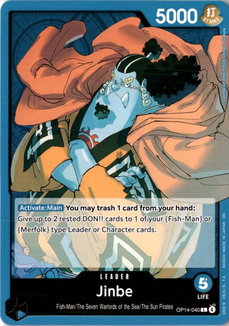 Jinbe #OP14-040 - The Azure Sea's Seven - One Piece Card Game - Leader - Near Mint