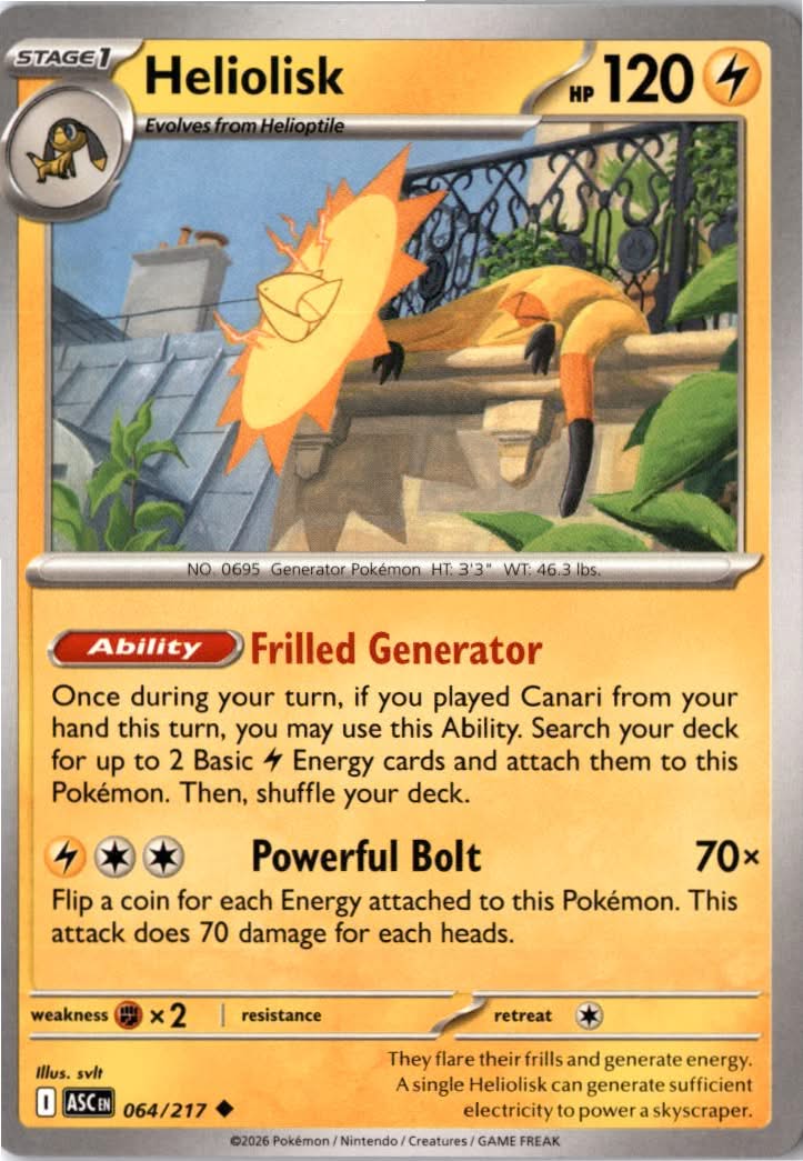 Heliolisk #064/217 - Ascended Heroes - Pokemon - Uncommon - Near Mint