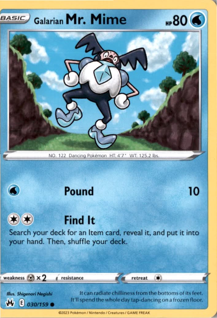 Galarian Mr. Mime #030/159 - Crown Zenith - Pokemon - Common - Near Mint