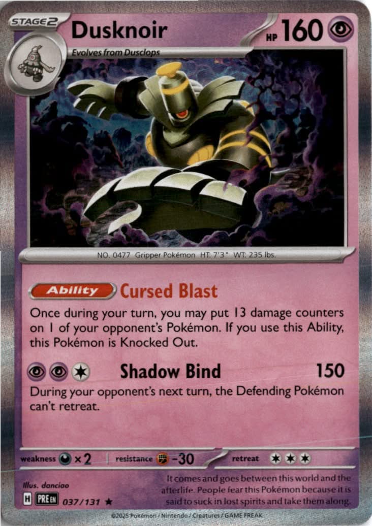 Dusknoir #037/131 - Prismatic Evolutions - Pokemon - Rare - Near Mint