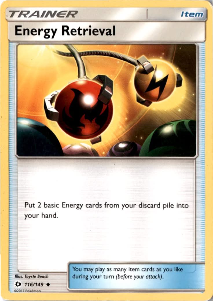 Energy Retrieval #116/149 - Sun & Moon - Pokemon - Uncommon - Moderately Played