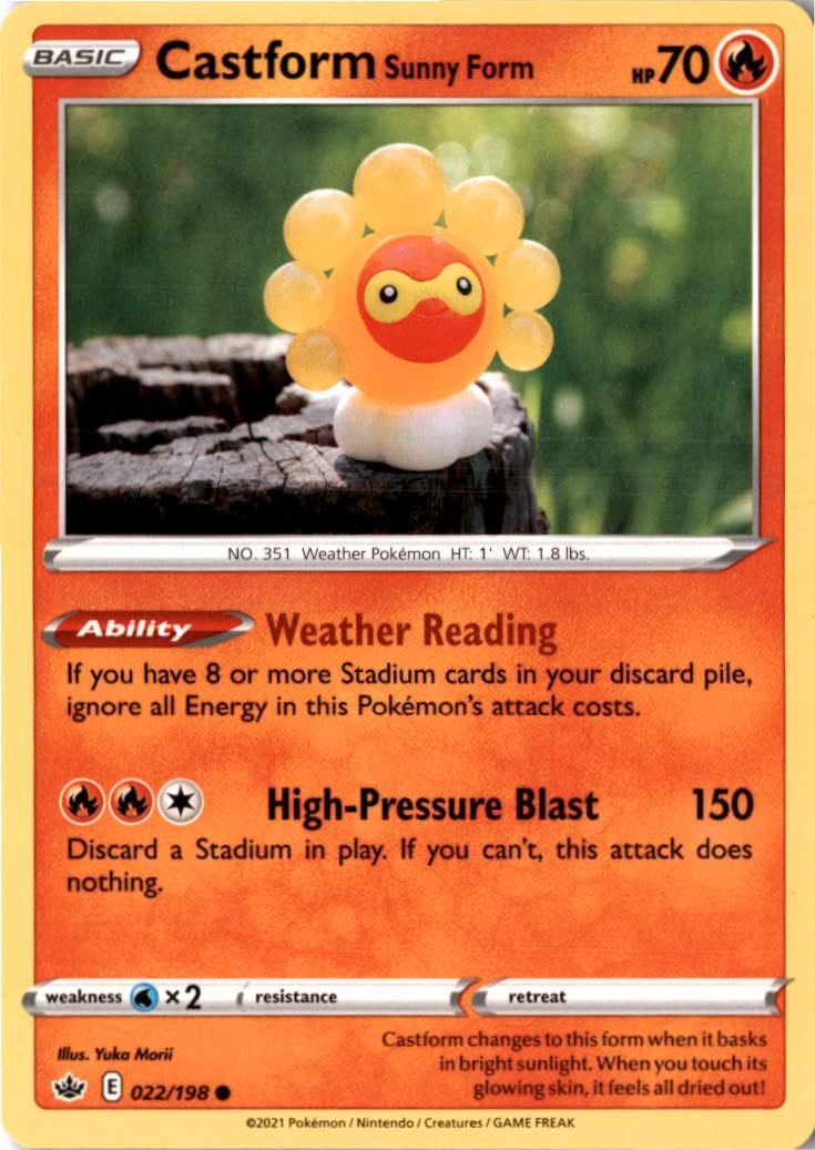 Castform Sunny Form #22/198 - Chilling Reign - Pokemon - Common - Near Mint