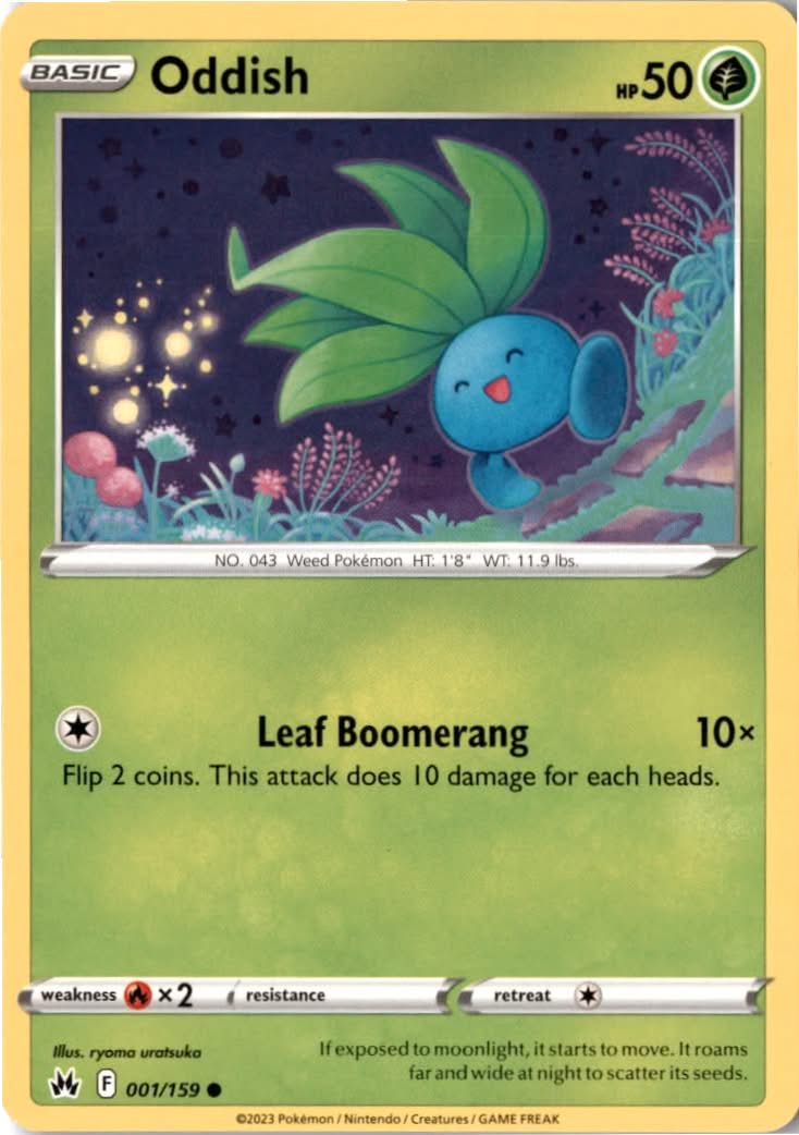 Oddish #001/159 - Crown Zenith - Pokemon - Common - Near Mint