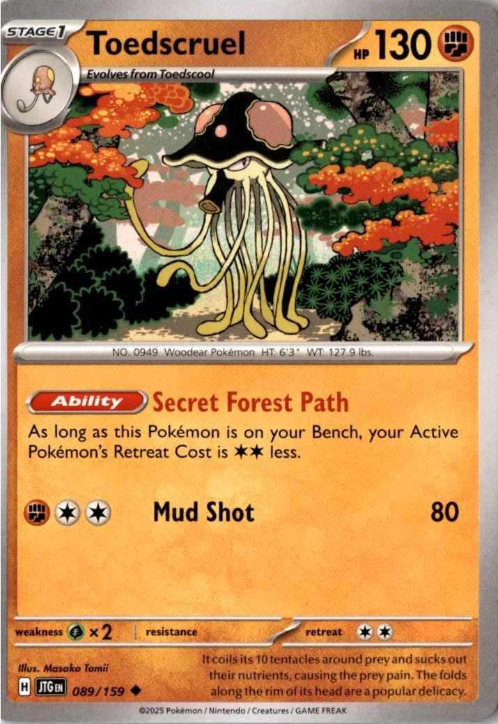 Toedscruel #089/159 - Journey Together - Pokemon - Uncommon - Near Mint