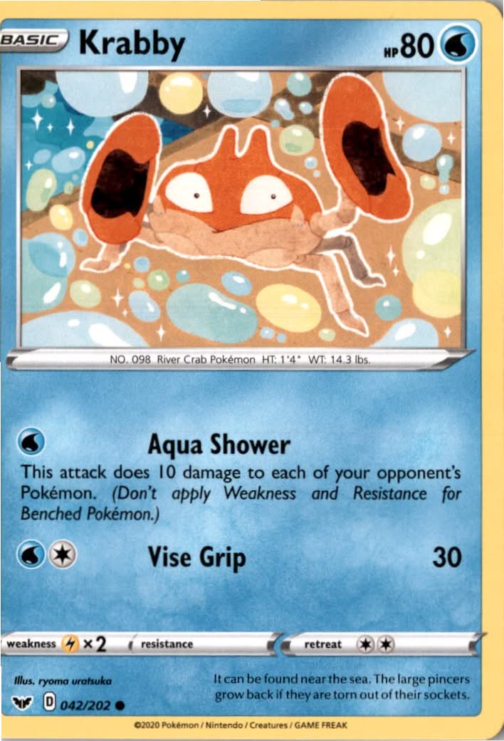 Krabby #42/202 - Sword & Shield - Pokemon - Common - Near Mint