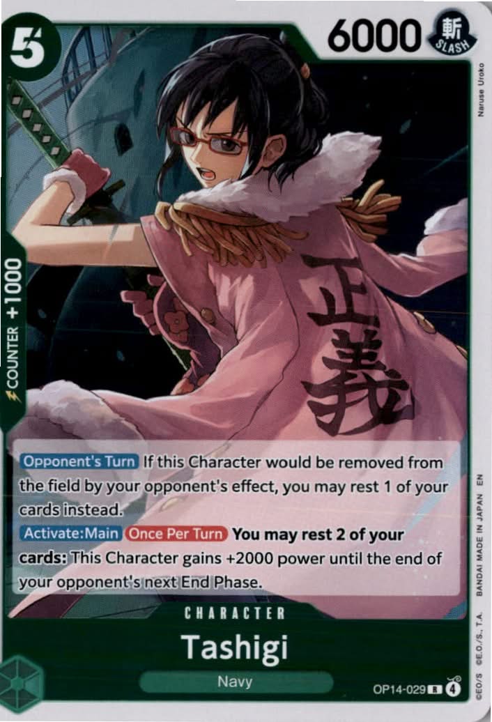 Tashigi #OP14-029 - The Azure Sea's Seven - One Piece Card Game - Rare - Near Mint