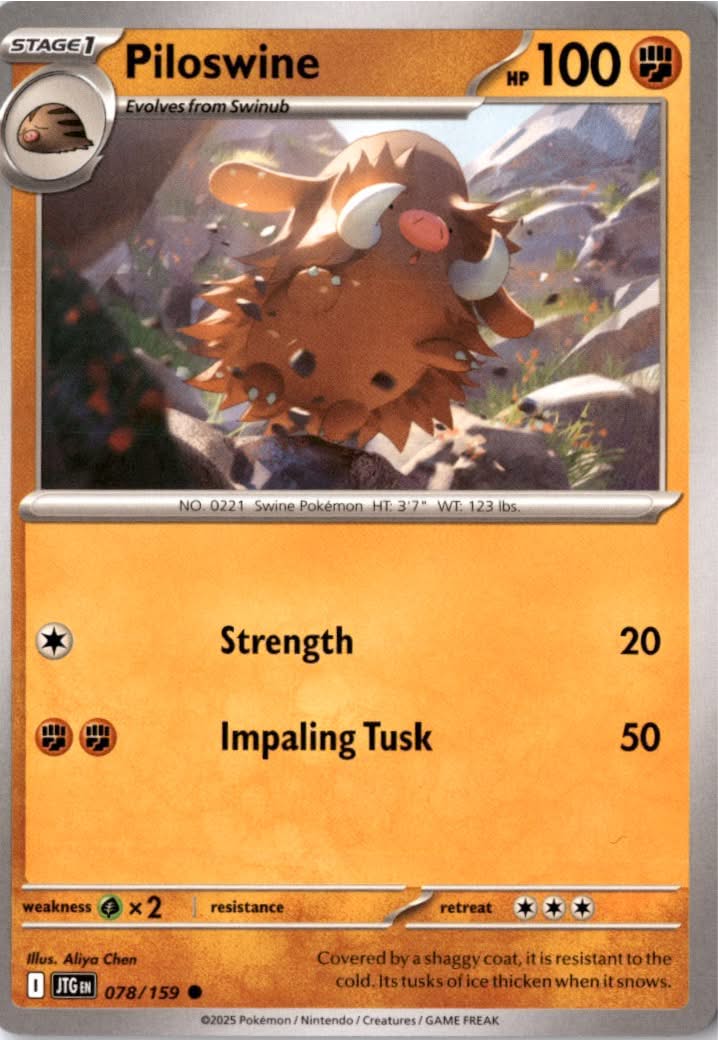 Piloswine #078/159 - Journey Together - Pokemon - Common - Near Mint