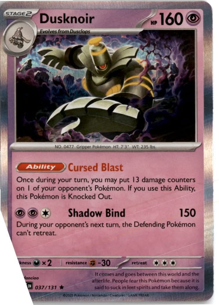 Dusknoir #037/131 - Prismatic Evolutions - Pokemon - Rare - Near Mint