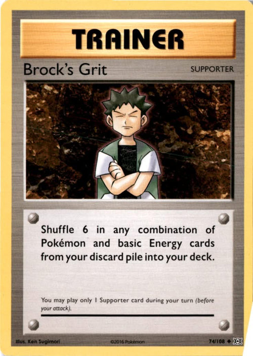 Brock's Grit #74/108 - Evolutions - Pokemon - Uncommon - Lightly Played