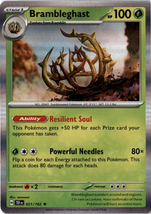 Brambleghast #021/162 - Temporal Forces - Pokemon - Rare - Near Mint