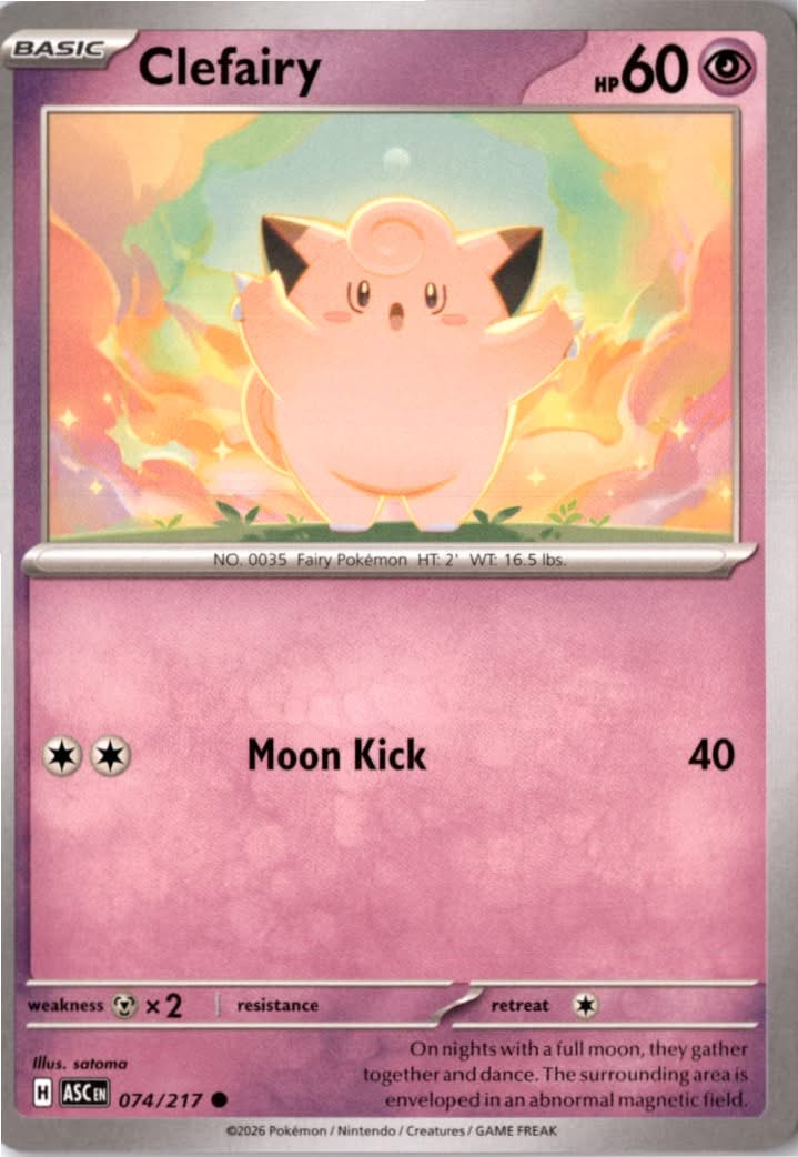 Clefairy #074/217 - Ascended Heroes - Pokemon - Common - Near Mint