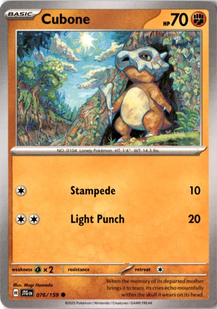 Cubone #076/159 - Journey Together - Pokemon - Common - Near Mint