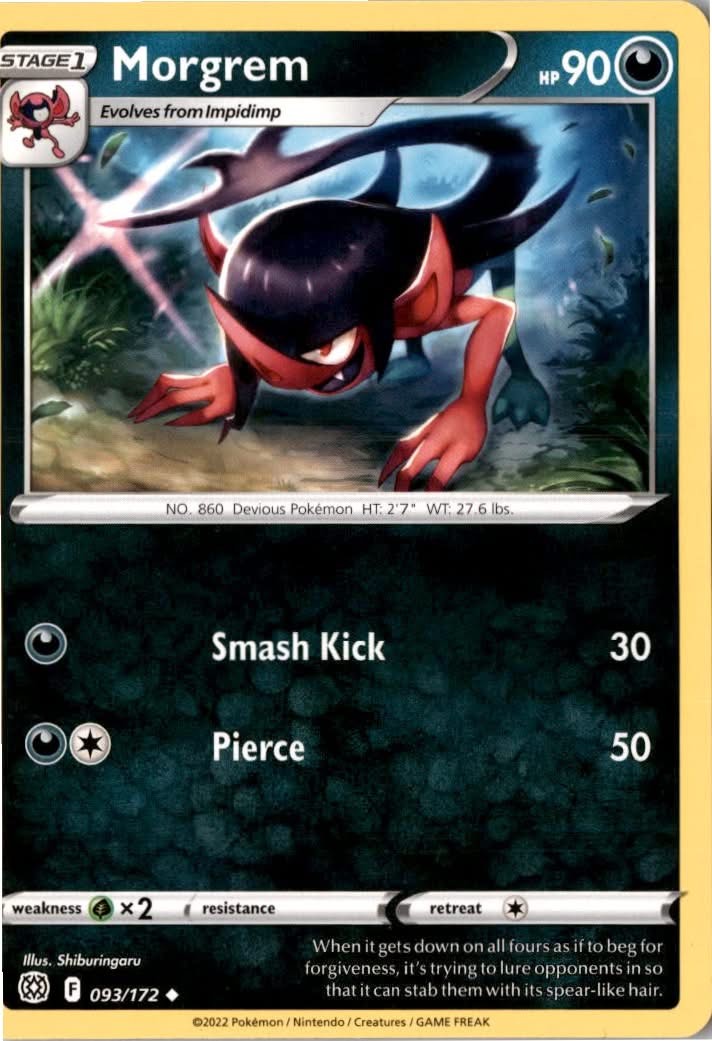 Morgrem #093/172 - Brilliant Stars - Pokemon - Uncommon - Near Mint