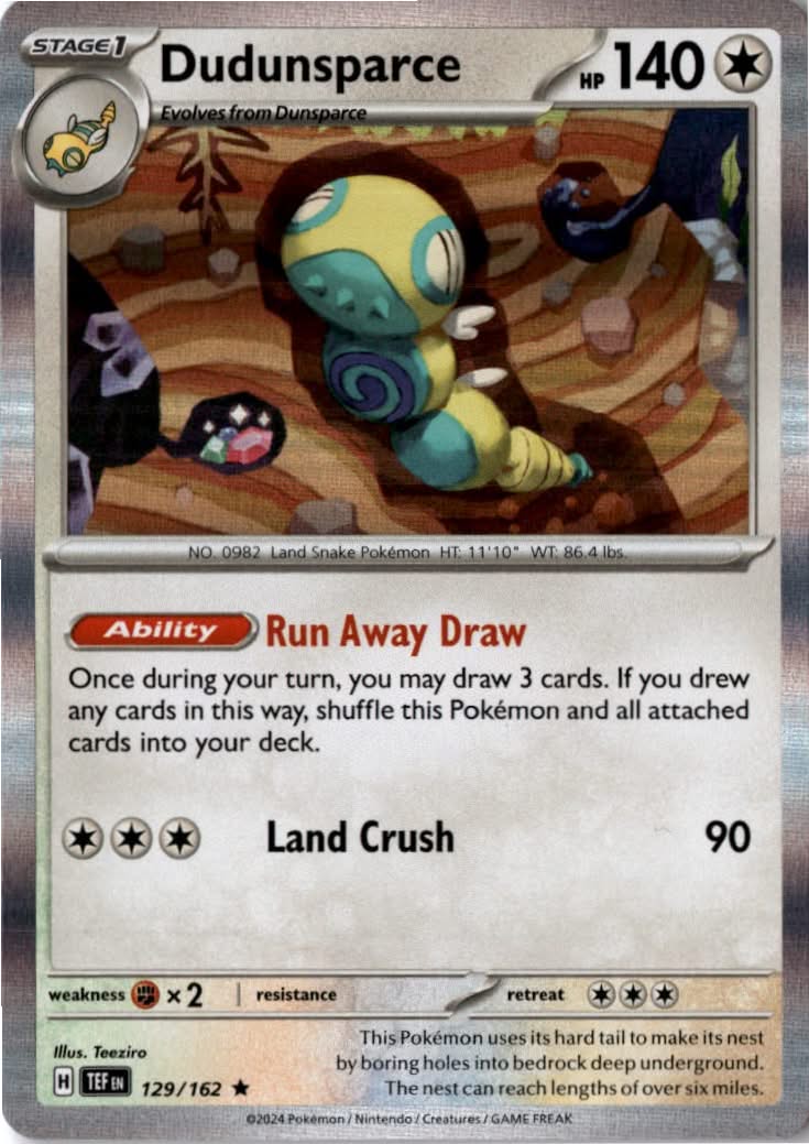 Dudunsparce #129/162 - Temporal Forces - Pokemon - Rare - Near Mint