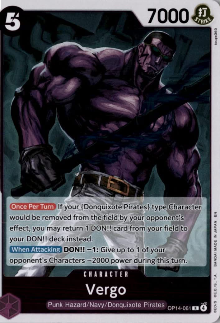 Vergo #OP14-061 - The Azure Sea's Seven - One Piece Card Game - Rare - Near Mint