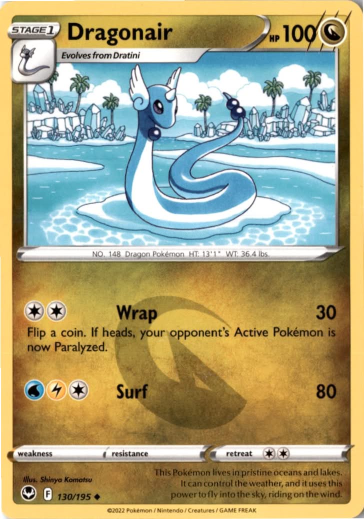 Dragonair #130/195 - Silver Tempest - Pokemon - Uncommon - Near Mint