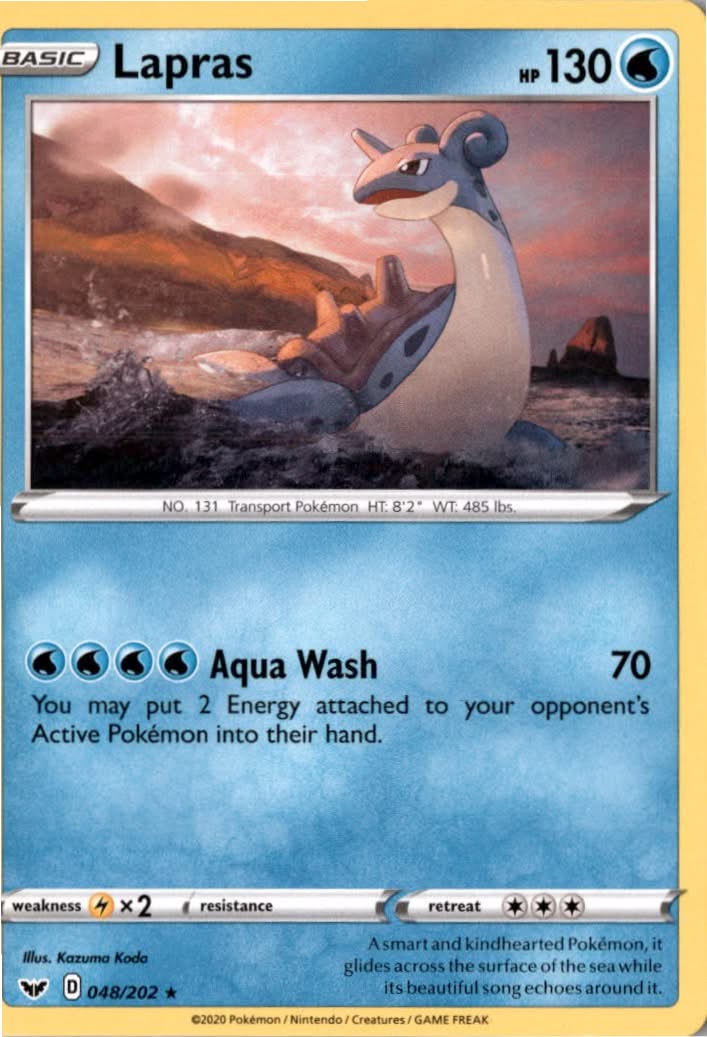 Lapras #48/202 - Sword & Shield - Pokemon - Rare - Near Mint