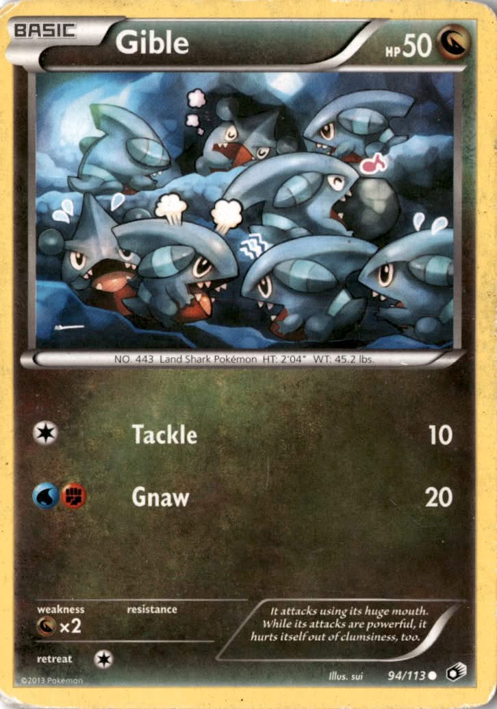 Gible #94/113 - Legendary Treasures - Pokemon - Common - Moderately Played