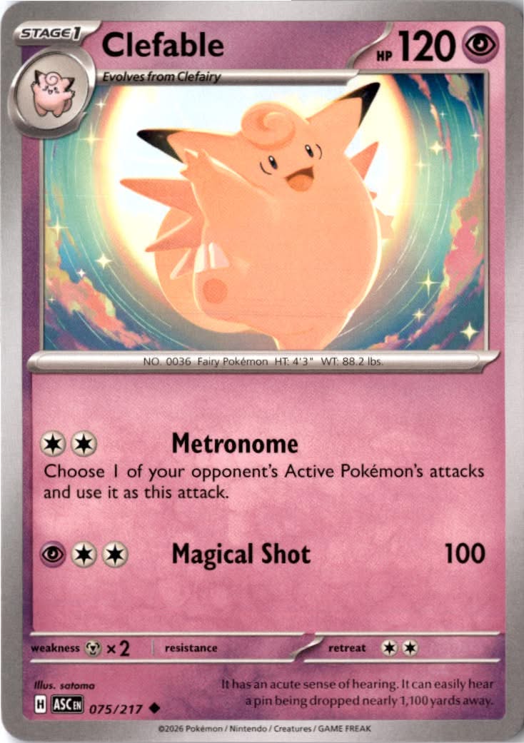 Clefable #075/217 - Ascended Heroes - Pokemon - Uncommon - Near Mint