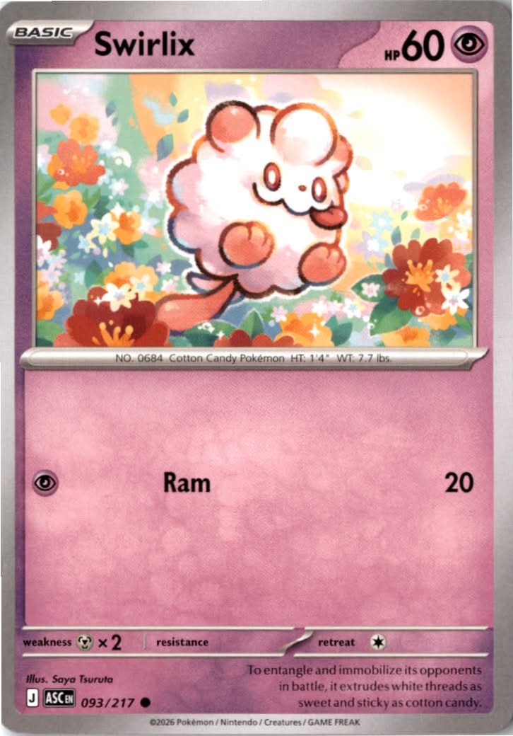 Swirlix #093/217 - Ascended Heroes - Pokemon - Common - Near Mint