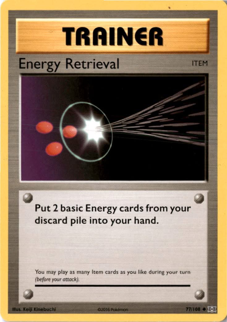 Energy Retrieval #77/108 - Evolutions - Pokemon - Uncommon - Lightly Played