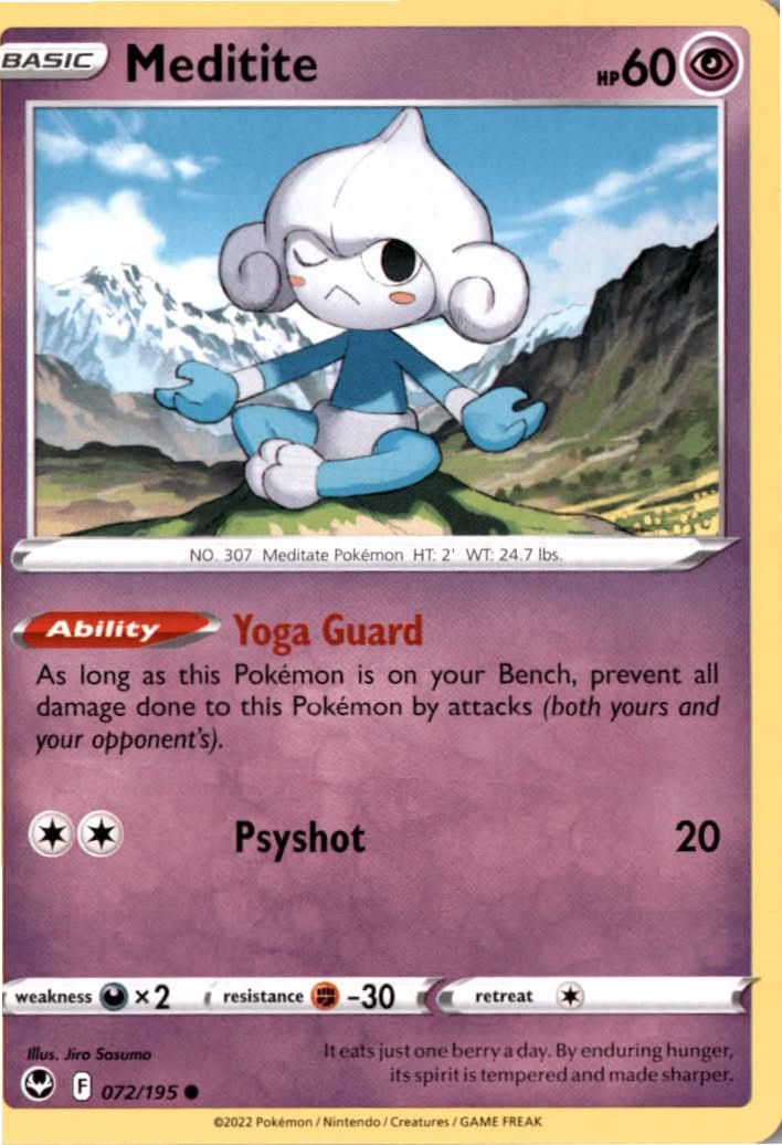 Meditite #072/195 - Silver Tempest - Pokemon - Common - Near Mint