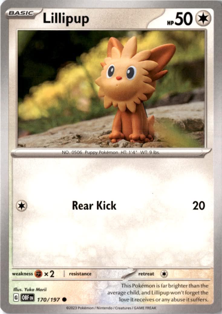 Lillipup #170/197 - Obsidian Flames - Pokemon - Common - Near Mint