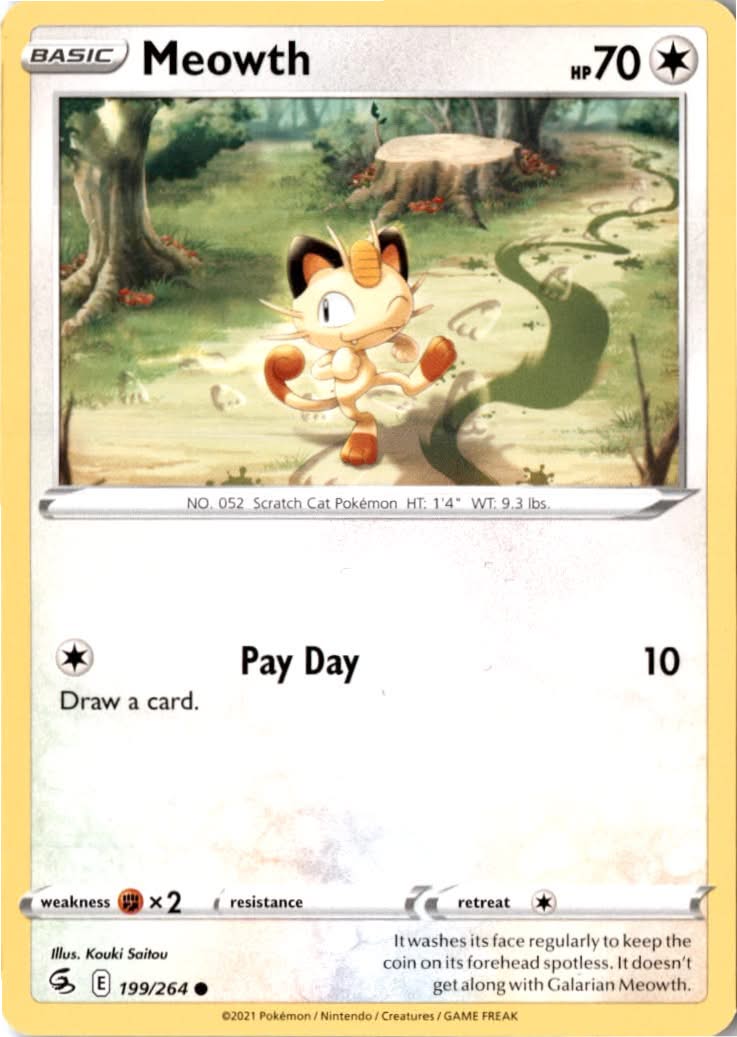 Meowth #199/264 - Fusion Strike - Pokemon - Common - Near Mint