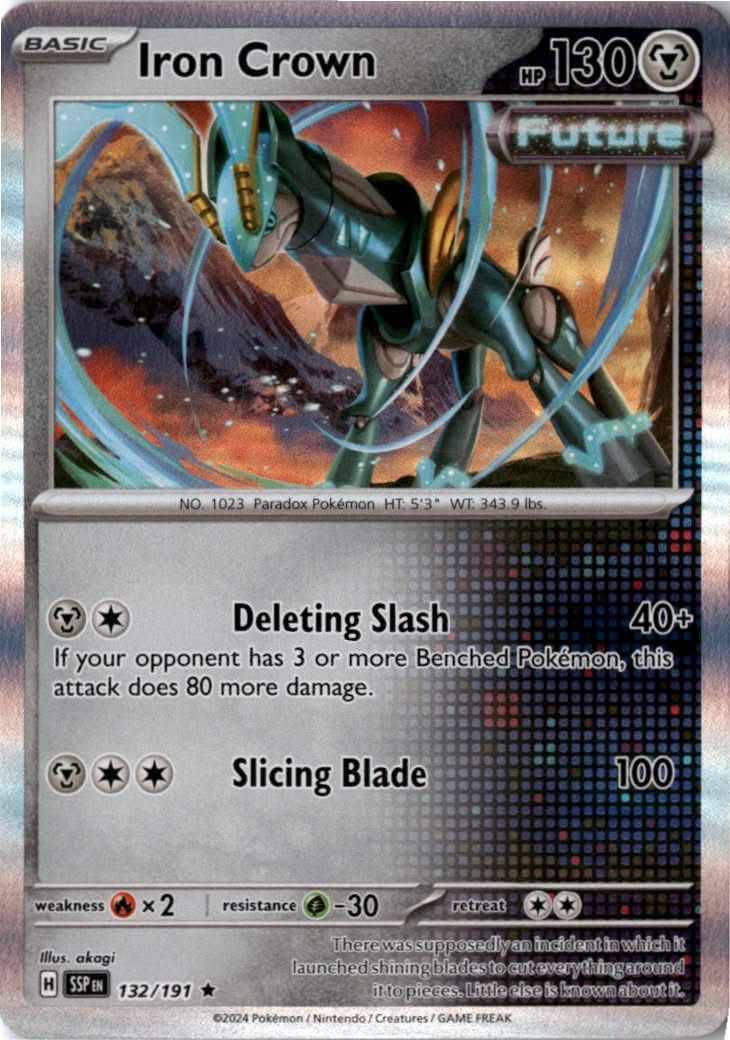 Iron Crown #132/191 - Surging Sparks - Pokemon - Rare - Near Mint