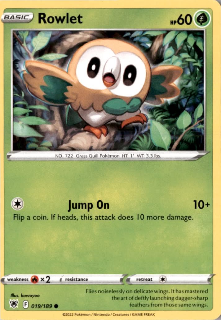 Rowlet #019/189 - Astral Radiance - Pokemon - Common - Near Mint