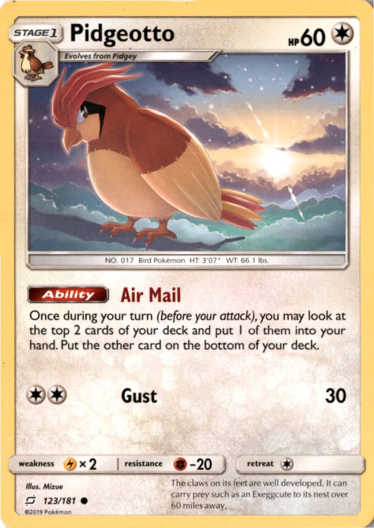 Pidgeotto #123/181 - Team Up - Pokemon - Common - Moderately Played