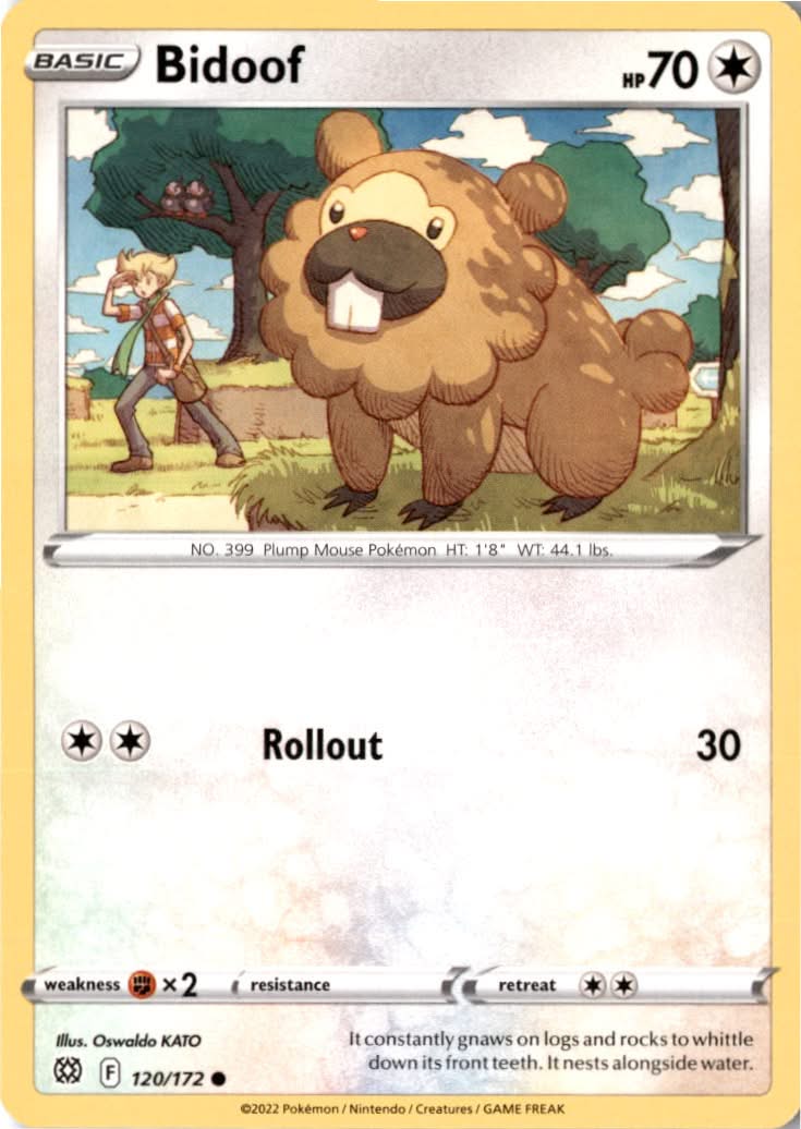 Bidoof #120/172 - Brilliant Stars - Pokemon - Common - Near Mint