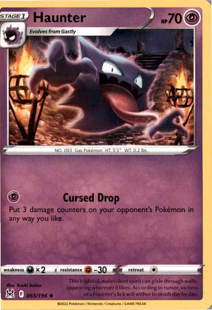 Haunter #065/196 - Lost Origin - Pokemon - Uncommon - Near Mint