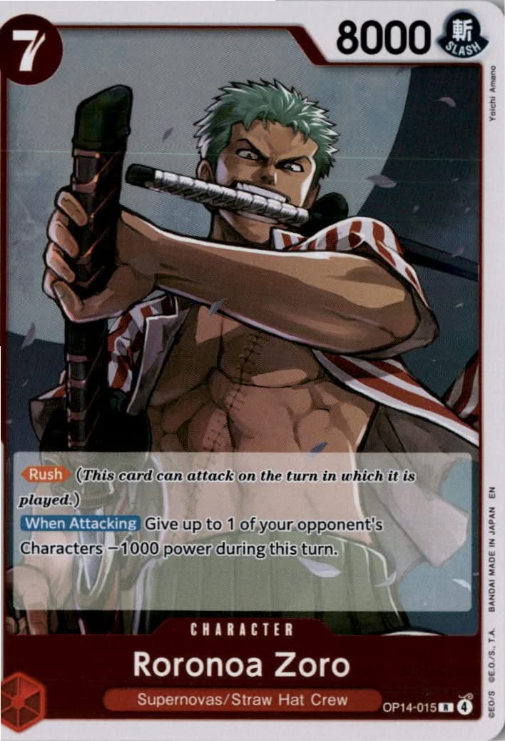 Roronoa Zoro #OP14-015 - The Azure Sea's Seven - One Piece Card Game - Rare - Near Mint