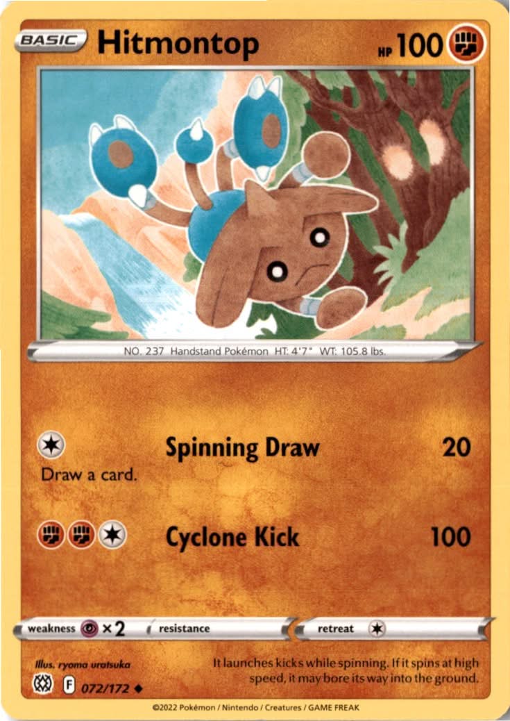 Hitmontop #072/172 - Brilliant Stars - Pokemon - Uncommon - Near Mint