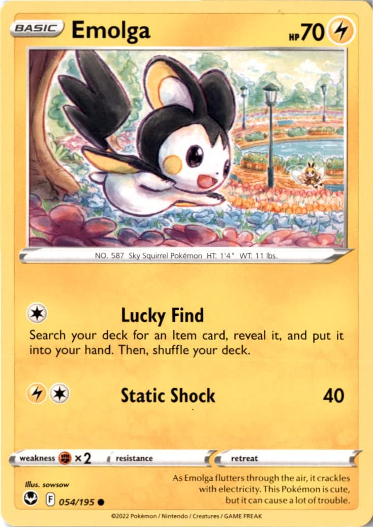 Emolga #054/195 - Silver Tempest - Pokemon - Common - Near Mint