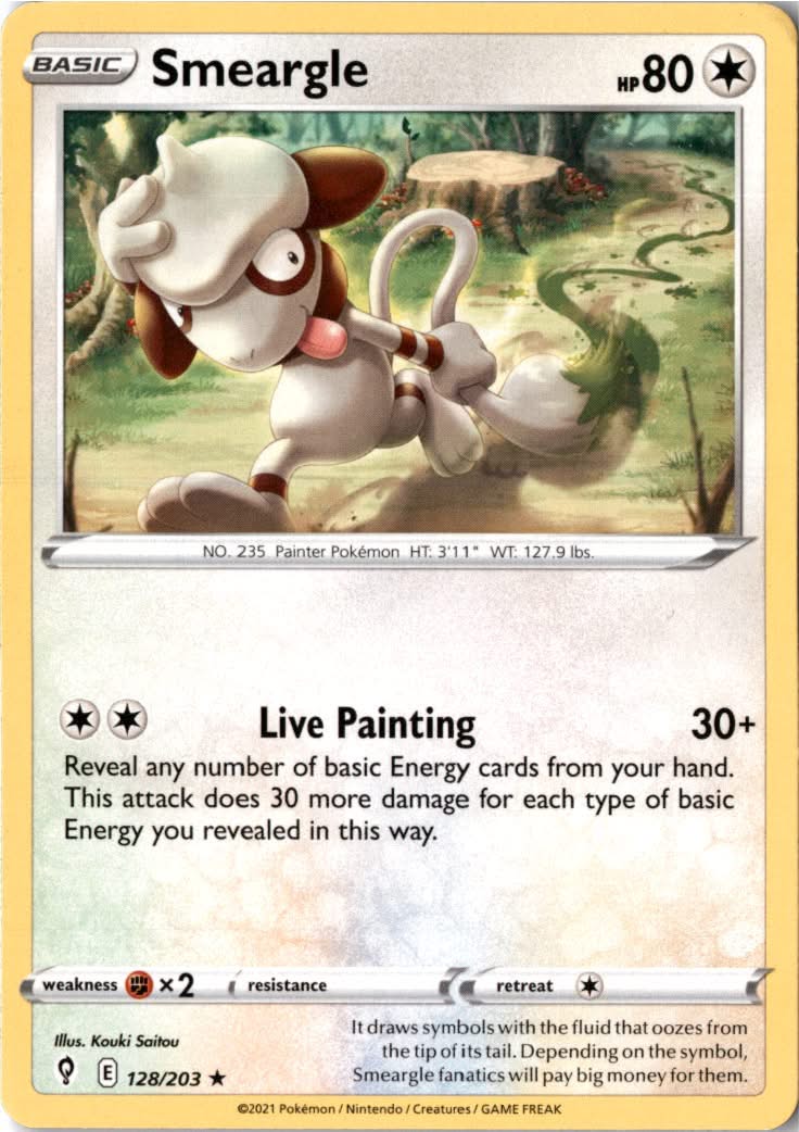 Smeargle #128/203 - Evolving Skies - Pokemon - Rare - Near Mint