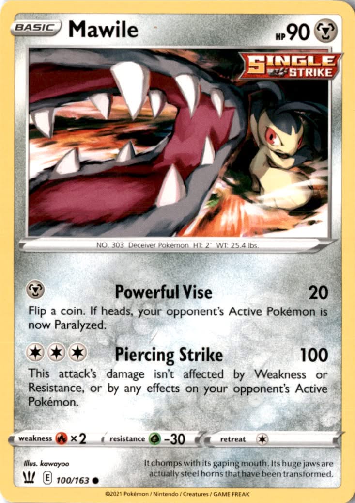 Mawile #100/163 - Battle Styles - Pokemon - Common - Near Mint